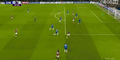 半场：切尔西0-2西汉姆联，鲍恩、萨默维尔破门，吉滕斯伤退